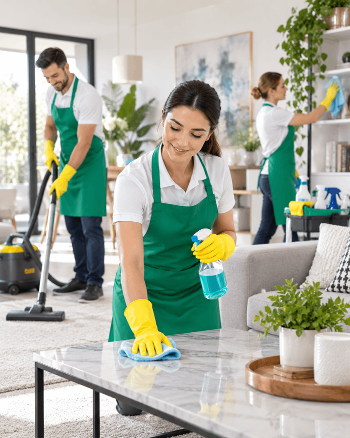 Ảnh nền — đội vệ sinh đang làm việc